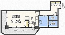 PRIMEURBAN札幌リバーフロント 1Kの間取図画像
