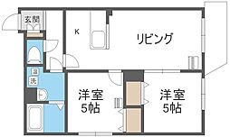 クラリス菊水2 2LDKの間取図画像