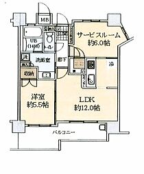 M'PLAZA堺筋本町 1LDKの間取図画像