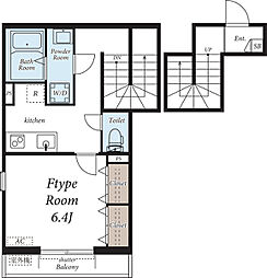 リブリ・O&Y 2階1Kの間取り