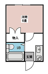 サンヒルズ飯塚 1Kの間取図画像