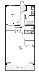 サンヒルズ高崎 1LDKの間取図画像