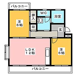 エミネンス渋谷 2LDKの間取図画像