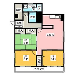 セーフティーメゾン新富士 3SLDKの間取図画像
