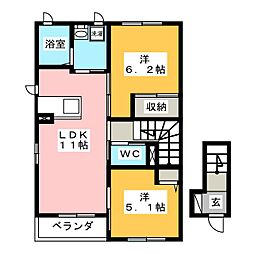 グランディオ3 2LDKの間取図画像