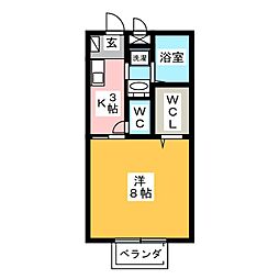 クレールステラ 1Kの間取図画像