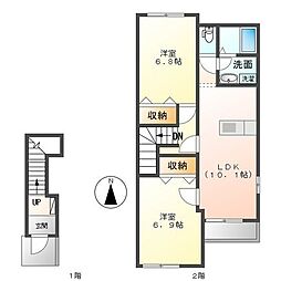 パストラル 2LDKの間取図画像