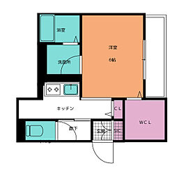 シェアモ ワンルームの間取図画像