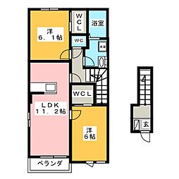アクロス・ベン-Y 2LDKの間取図画像