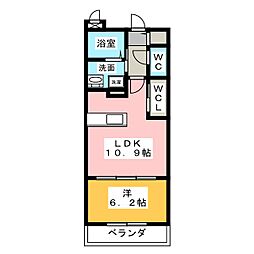ベルクレール 1LDKの間取図画像
