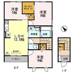 クレール今泉A 3LDKの間取図画像