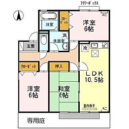 ソシアパート3 3LDKの間取図画像