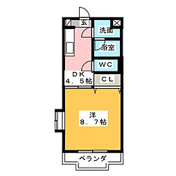 コスモス 1DKの間取図画像