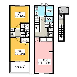 プリムローズ・K3 2LDKの間取図画像
