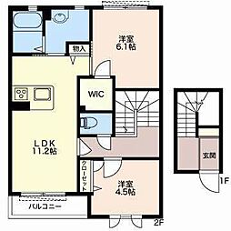 ヴィラーチェ依田橋 2LDKの間取図画像
