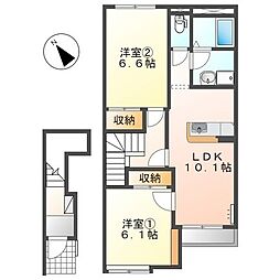 ひだまりの丘 2LDKの間取図画像