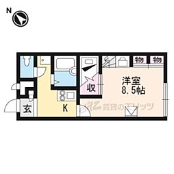 レオパレス駿 1Kの間取図画像