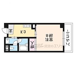 JR東海道・山陽本線 石山駅 徒歩22分の賃貸マンション 3階1Kの間取り