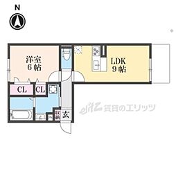 BRANSIA膳所 3階1LDKの間取り