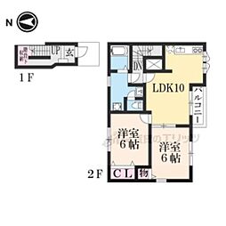 ラ　シエスタ 2階2LDKの間取り