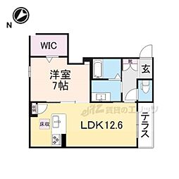 フィオリータ西今 1階1LDKの間取り