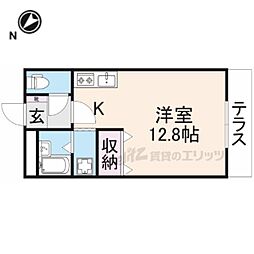 JR東海道・山陽本線 南彦根駅 徒歩24分の賃貸アパート 1階ワンルームの間取り