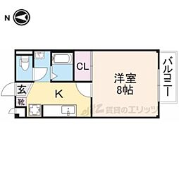 JR北陸本線 田村駅 徒歩20分の賃貸アパート 1階1Kの間取り