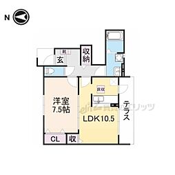 ユキ・シンクラ 1階1LDKの間取り