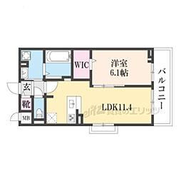 JR東海道・山陽本線 守山駅 バス27分 みずほ団地口下車 徒歩4分の賃貸アパート 2階1LDKの間取り