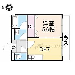 JR北陸本線 長浜駅 徒歩37分の賃貸マンション 2階1DKの間取り