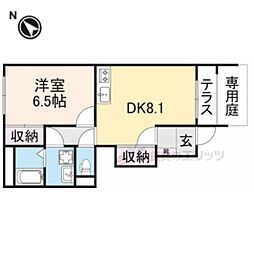 JR東海道・山陽本線 南彦根駅 徒歩19分の賃貸アパート 1階1DKの間取り