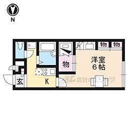 JR北陸本線 長浜駅 バス15分 神小前バス停下車 徒歩6分の賃貸アパート 1階1Kの間取り