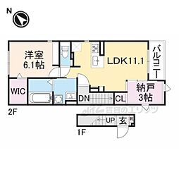 メディカル松下南ＤＸ 2階1LDKの間取り