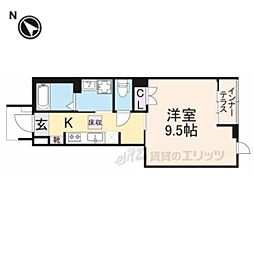 VALENTE  SAZANAMI  (ヴァレンテ サザナミ) 1Kの間取図画像