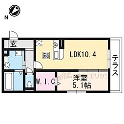 JR東海道・山陽本線 草津駅 徒歩26分の賃貸アパート 3階1LDKの間取り