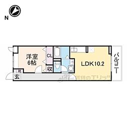 JR東海道・山陽本線 南彦根駅 徒歩15分の賃貸アパート 3階1LDKの間取り