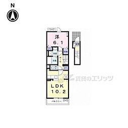 坂本3丁目アパート（027738801) 2階1LDKの間取り