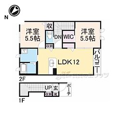 エスポワールＫ 2階2LDKの間取り