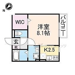 JR東海道・山陽本線 彦根駅 徒歩26分の賃貸アパート 2階1Kの間取り