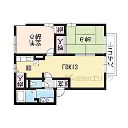 清峯荘 1階2LDKの間取り