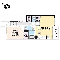 JR東海道・山陽本線 彦根駅 徒歩14分の賃貸アパート 1階1LDKの間取り