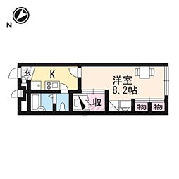 JR東海道・山陽本線 河瀬駅 徒歩10分の賃貸アパート 1階1Kの間取り