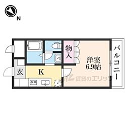JR東海道・山陽本線 南彦根駅 徒歩28分の賃貸アパート 2階1Kの間取り
