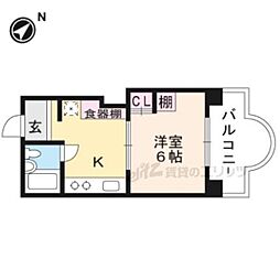 京阪石山坂本線 びわ湖浜大津駅 徒歩3分の賃貸マンション 4階1Kの間取り