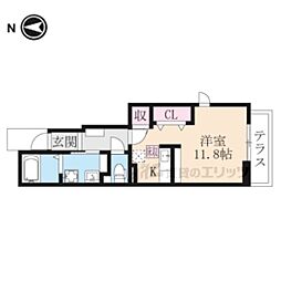JR草津線 三雲駅 バス12分 下田下車 徒歩7分の賃貸アパート 1階ワンルームの間取り