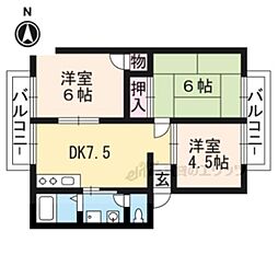 ルミエールＫ 2階3DKの間取り