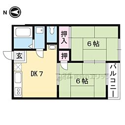ライフレジデンス久保 2DKの間取図画像