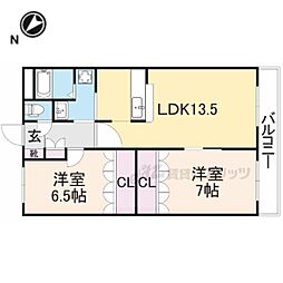 バローゼ5 2LDKの間取図画像