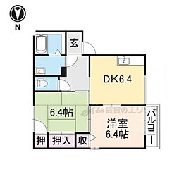 コア南高田 2DKの間取図画像