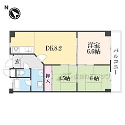 ソシアルハイツ片岡 3LDKの間取図画像